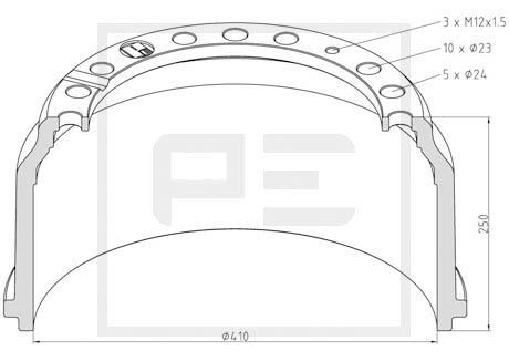 PE AUTOMOTIVE Bremžu trumulis 036.400-00A